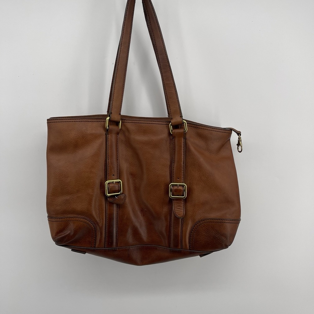 Frye Leather Shoulder Tote Bag – Cognac Brown Genuine Leather